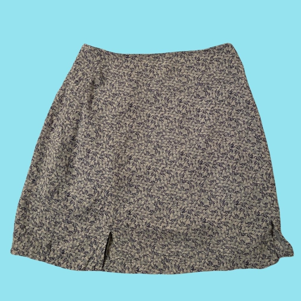 Pacsun John Galt blue floral cara mini skirt OS